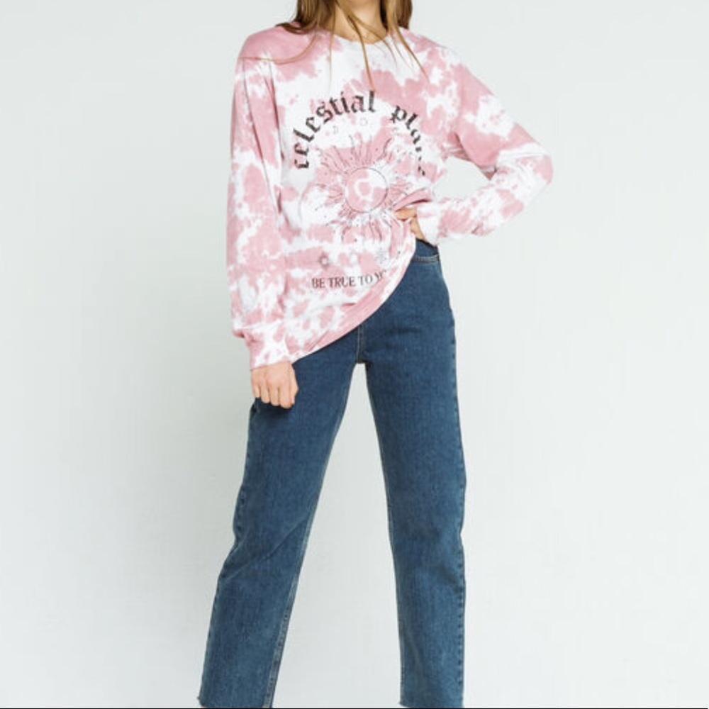 BDG Urban Outfitters Celestial Plane Tie Dye long sleeve shirt xs